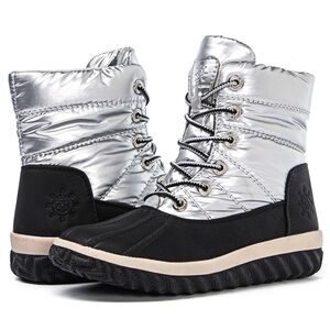 ✨BUNDLE 3/$20✨ GLOBAL WIN | Silver and Black Women's Winter Ankle Boots